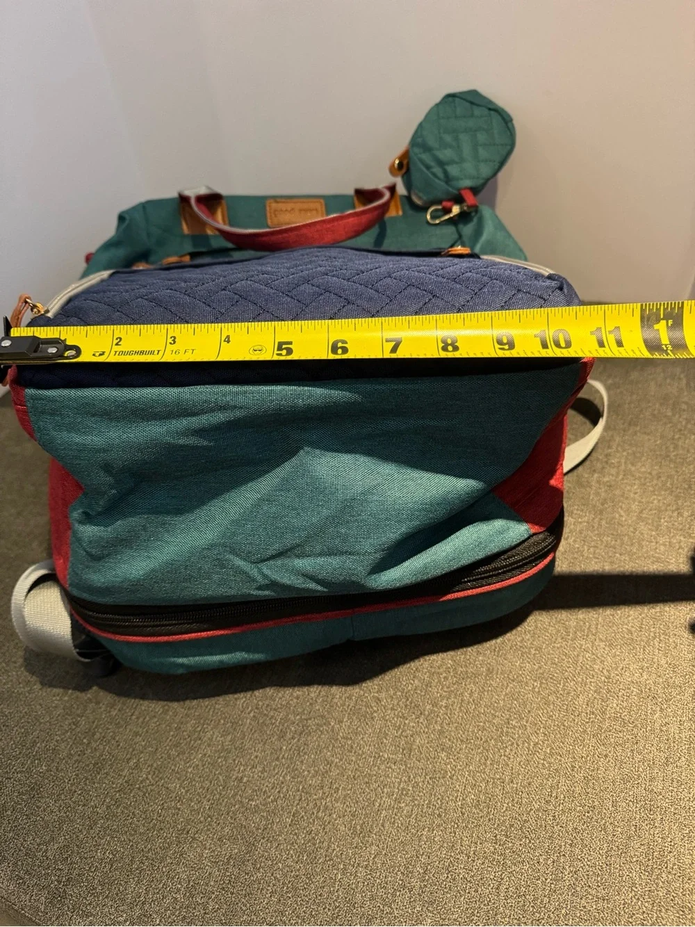 Good Mum Diaper Bag Backpack Teal/Red/Navy w Changing/Napping Station USBCharger